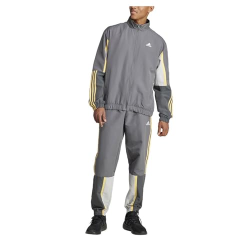 adidas Herren Sportswear Colorblock 3-Stripes Track Suit Trainingsanzug, Grey Five, M adidas Herren Sportswear Colorblock 3-Stripes Track Suit Trainingsanzug, Grey Five, M von adidas