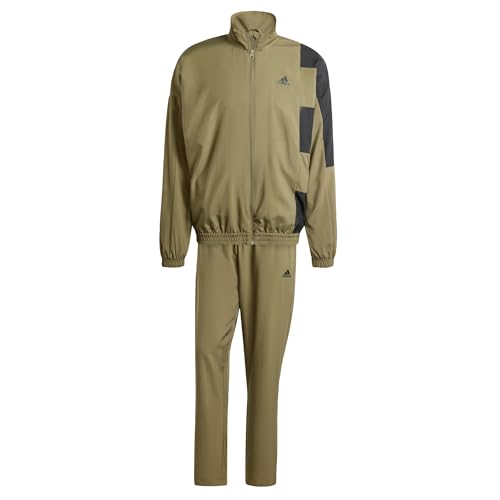 adidas Men's Sportswear Colorblock Track Suit Trainingsanzug, Olive Strata/Black, XXL von adidas