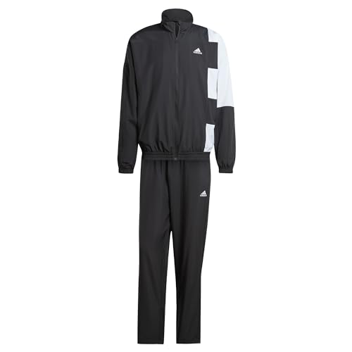 adidas Men's Sportswear Colorblock Track Suit Trainingsanzug, Black/White, S von adidas