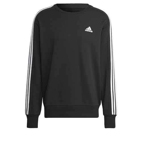 adidas Herren Essentials French Terry 3-Stripes Sweatshirt, black, M von adidas