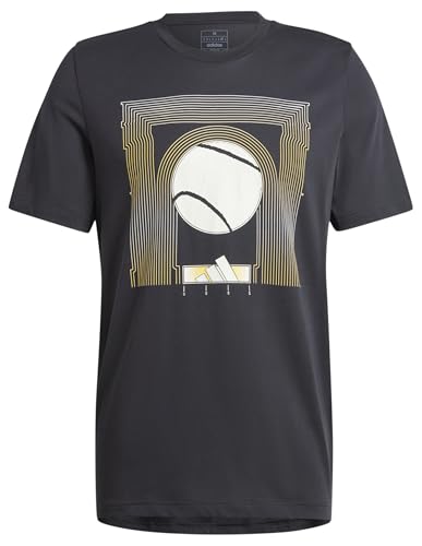 adidas Herren AEROREADY Tennis Arc de Ball Graphic Tee T-Shirt, Black, L adidas Herren AEROREADY Tennis Arc de Ball Graphic Tee T-Shirt, Black, L von adidas