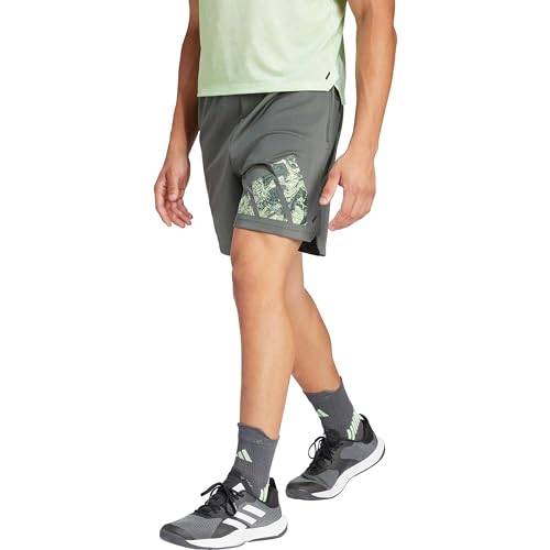 adidas Men's Workout Logo Knit Shorts Freizeit, legend ivy/black, L 5 inch von adidas