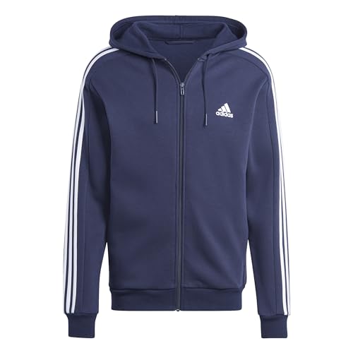 adidas Herren Essentials Fleece 3-Stripes Full-Zip Hoodie, Legend Ink, 3XL von adidas