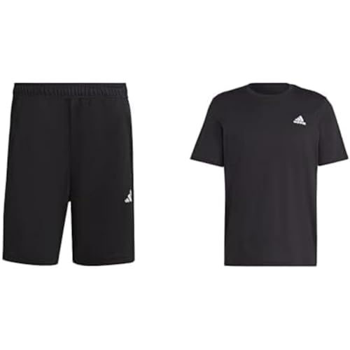 adidas IB8161 TR-ES ALLSETSHO Shorts Herren Black/White Größe M + Herren Essentials Single Jersey Embroidered Small Logo Langarm T-Shirt, Schwarz, M EU von adidas