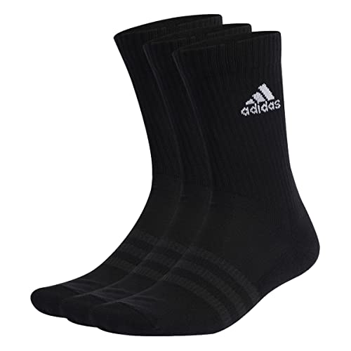 adidas Unisex Cushioned Crew Socks 3 Pairs, Black / White, 48-51 adidas Unisex Cushioned Crew Socks 3 Pairs, Black / White, 48-51 von adidas