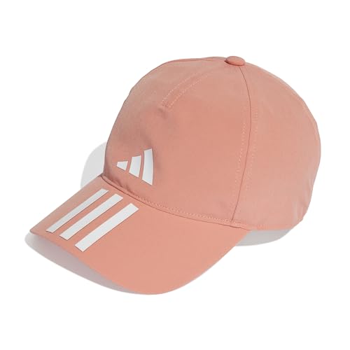 adidas Unisex 3-Stripes AEROREADY Running Training Baseball Cap, Wonder Clay/White/White, M von adidas