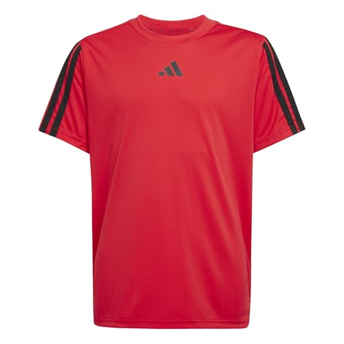 adidas Jungen Train Essentials 3-Stripes T-Shirt, Pure Ruby/Black, 9-10 Years von adidas