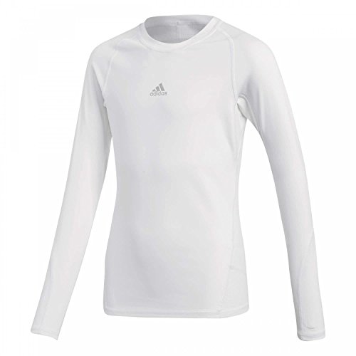 adidas Kinder Alphaskin Longsleeve Funktions Shirt, White, 128 von adidas