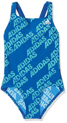 adidas Kinder Badeanzug BTS 1PC AOP KG, Blau/Türkis, 128 von adidas