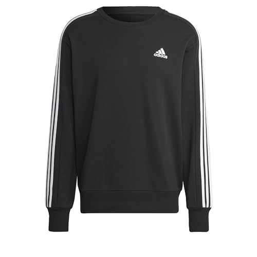 adidas Herren Essentials French Terry 3-Stripes Sweatshirt, black, XL von adidas