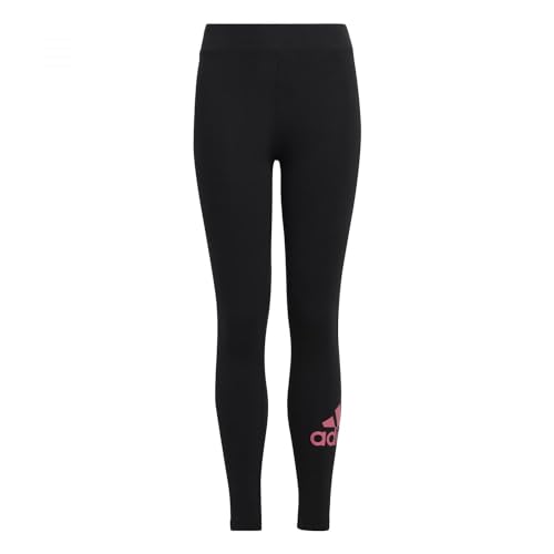 adidas Mädchen Essentials Big Logo Cotton Tights, black/pulse magenta, 13-14 Years von adidas