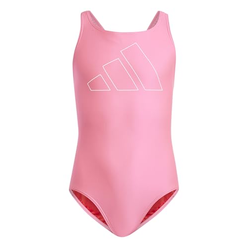 adidas Mädchen Performance Big Bars Swimsuit Badeanzug, Lucid pink/White, von adidas