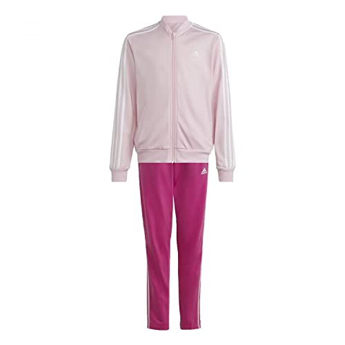 adidas Mädchen Tracksuit G 3S Ts, Top:Clear Pink/White Bottom:Semi Lucid Fuchsia/White, IC0113, 152 von adidas