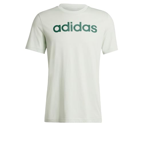 adidas Men's Essentials Single Jersey Linear Embroidered Logo Tee Kurzärmeliges T-Shirt, Linen Green F22, M von adidas
