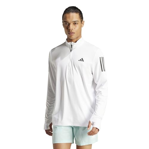 adidas Herren Own The Run Half-Zip Jacket, White/White, L adidas Herren Own The Run Half-Zip Jacket, White/White, L von adidas