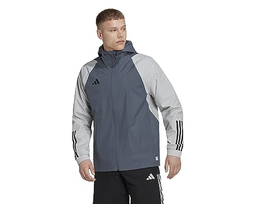 adidas Mens Jacket Tiro 23 Competition All-Weather Jacket, Team Onix/Team Light Grey, HU1320, L adidas Mens Jacket Tiro 23 Competition All-Weather Jacket, Team Onix/Team Light Grey, HU1320, L von adidas