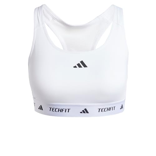 adidas Powerreact Training Medum Support TECHFIT Bra, Damen Trainings-BH mit mittlerem Halt, Weiß, von adidas