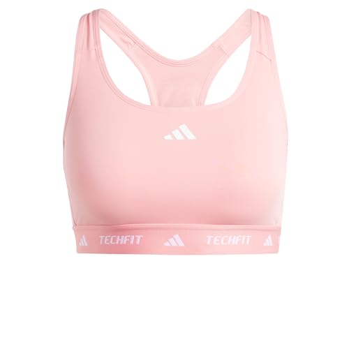 adidas Powerreact Training Medum Support Techfit Bra, Damen Trainings-BH mit mittlerem Halt, semi pink Spark, von adidas