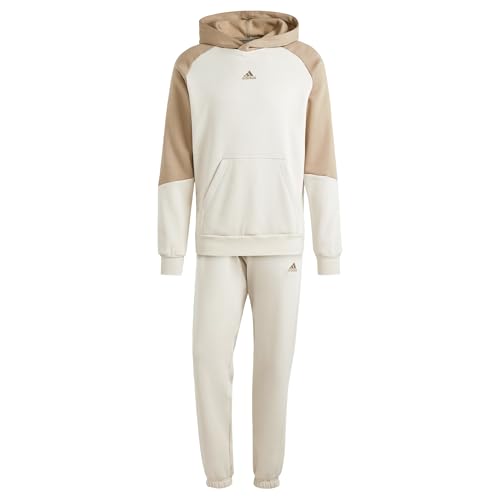 adidas SPORTSWEAR 300G FLEECE COLORBLOCK TRACKSUIT, Herren Trainingsanzug, alumina/blanch cargo, von adidas