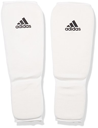 adidas Schienbeinschoner Kickboxen Shin-n-Step Pad Schienbeinschutz, Weiß, L von adidas