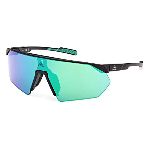 adidas Sport SP0076 Sonnenbrille Damen, Sportliche und Leichte Sonnenbrille, Maskenförmige Linse, Verspiegelte Grüne Gläser, Mattes Schwarz adidas Sport SP0076 Sonnenbrille Damen, Sportliche und Leichte Sonnenbrille, Maskenförmige Linse, Verspiegelte Grüne Gläser, Mattes Schwarz von adidas