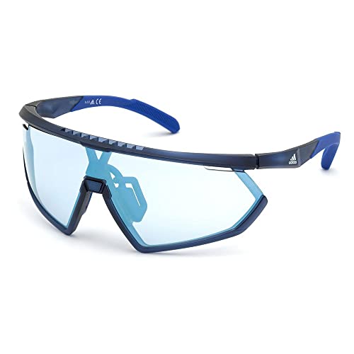 adidas Sport- Sonnenbrille für Herren SP0001 - Maske-Form, Farbe mattes Blau, Gläsern farbe Blau. von adidas