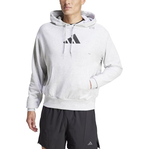 adidas All-Gym Category Pump Cover Hoodie Sweatshirt, light grey heather, XL von adidas