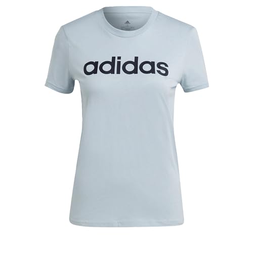 adidas Damen Essentials Slim Logo Tee, Wonder Blue/Legend Ink, XS von adidas