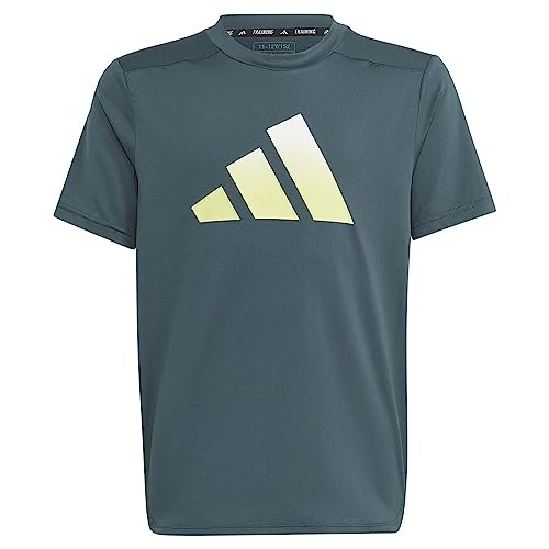 adidas T-Shirt für Jungen mit Logo Train Icons (kurzärmelig), Arctic Night/White/Pulse Lime, 15-16 Jahre von adidas