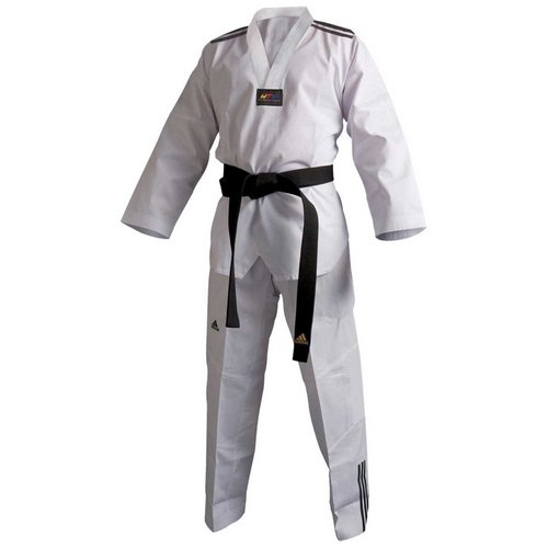 ADIDAS Taekwondoanzug, Adi Club 3 stripes, weißes Revers T/150 CM ADIDAS Taekwondoanzug, Adi Club 3 stripes, weißes Revers T/150 CM von adidas