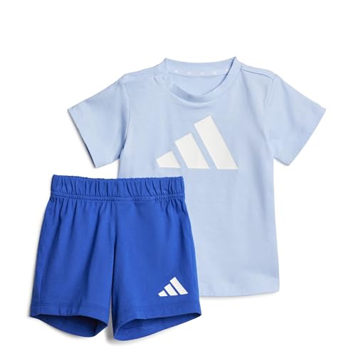 adidas Unisex Baby ESSENTIALS T-SHIRT SET Jogginganzug, GLOW BLUE F19/white, adidas Unisex Baby ESSENTIALS T-SHIRT SET Jogginganzug, GLOW BLUE F19/white, von adidas