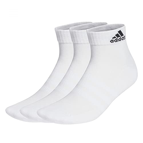 adidas Unisex Cushioned Sportswear 3 Pairs Knöchelsocken, White/Black, 46-48 von adidas