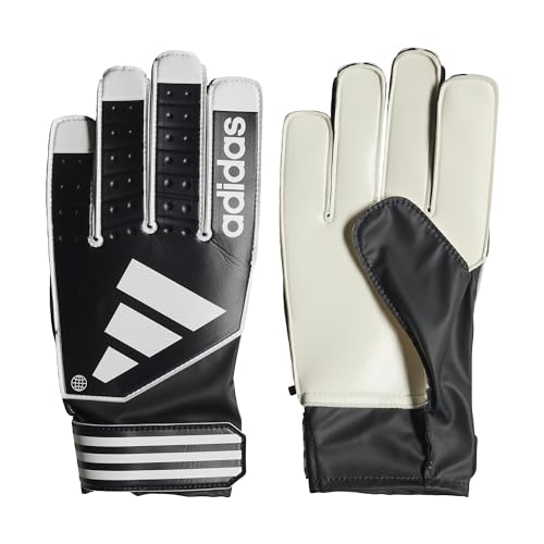 adidas Unisex Goalkeeper Gloves (W/O Fingersave) Tiro Club Goalkeeper Gloves, Black/White/Black, HN5610, 9- von adidas