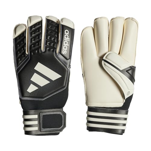 adidas Unisex Goalkeeper Gloves (W/O Fingersave) Tiro League Goalkeeper Gloves, Black/White/Iron Met., HN5612, 8- von adidas