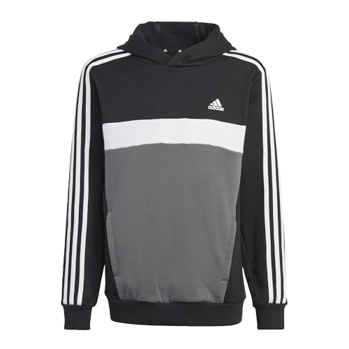 adidas Unisex Kids Tiberio 3-Stripes Colorblock Fleece Kids Hooded Sweat von adidas