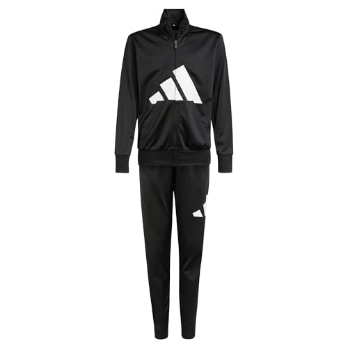 adidas Unisex Kinder ESSENTIALS BIG LOGO CLIMACOOL TRACKSUIT, black/white, 11-12 Years adidas Unisex Kinder ESSENTIALS BIG LOGO CLIMACOOL TRACKSUIT, black/white, 11-12 Years von adidas