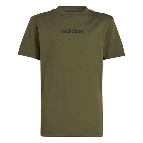adidas Unisex Kinder Essentials LINEAR Logo T-Shirt, Olive strata/Black, 7-8 Years adidas Unisex Kinder Essentials LINEAR Logo T-Shirt, Olive strata/Black, 7-8 Years von adidas