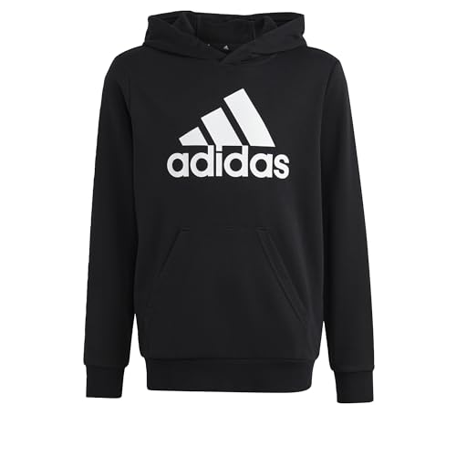 adidas Unisex Kinder Hooded Sweat U Bl Hoodie, Black/White, HR6380, 140 von adidas