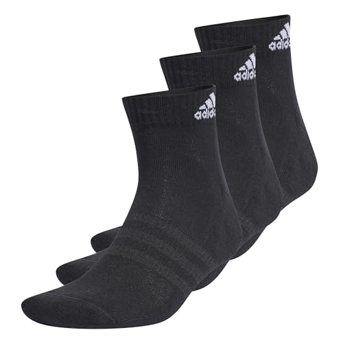 adidas Unisex Kinder Cushioned Sportswear Ankle Socks 3 Pairs, Black / White, 5-6 Years von adidas