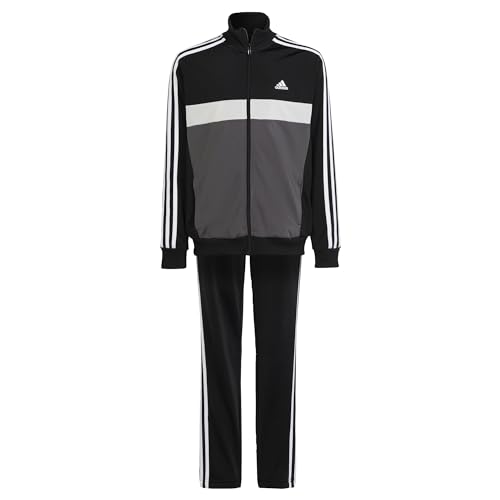 adidas Unisex Kinder Tracksuit U 3S Tiberio Ts, Top:Black/Grey Five/Grey One/White Bottom:Black/White, HR6406, 176 von adidas