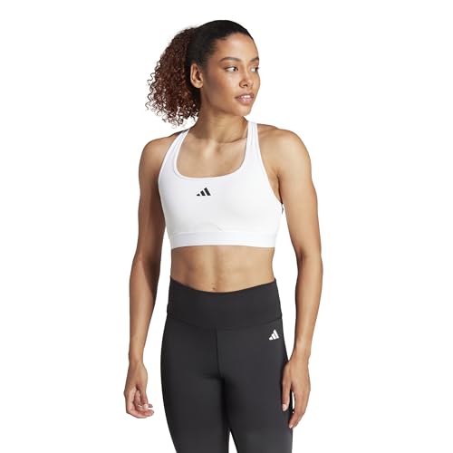 adidas Women's Powerreact Training Medium-Support Bra Sport-BH, White/Black, M A-B von adidas