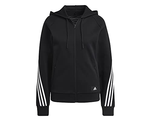 adidas Women's W FI 3S FZ REG Sweatshirt, Black, M von adidas