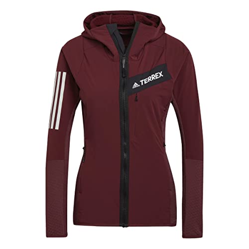 adidas Womens Polarfleece-Full Zip Techrock Flooce Wind Hooded Jacket, Shadow Red, H55933, S adidas Womens Polarfleece-Full Zip Techrock Flooce Wind Hooded Jacket, Shadow Red, H55933, S von adidas