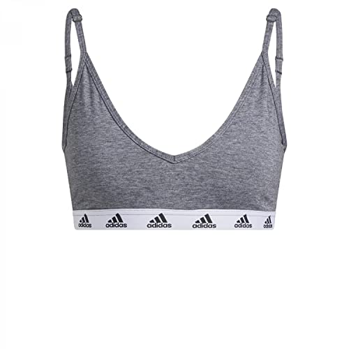 adidas Damen Purebare Leichter Halt Sports-BH, Dark Grey Heather/Black, XS von adidas