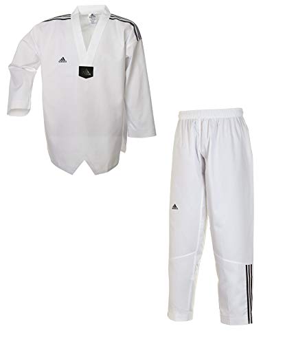 aidas Taekwondoanzug, Adi Club 3 stripes, weißes Revers T/190 cm von adidas