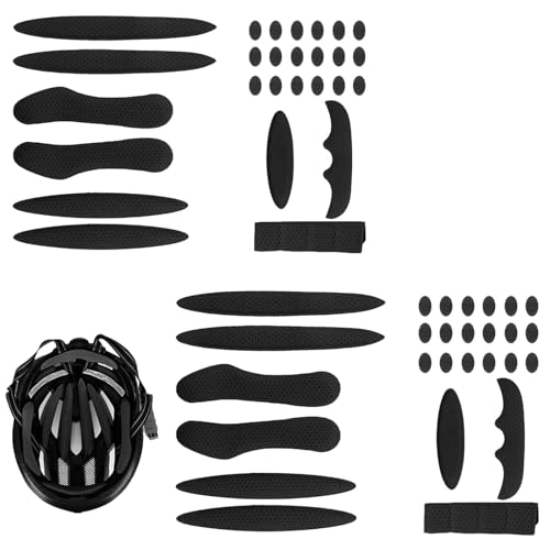 2 Sätze Helmpolster, Fahrrad Helm Polster, für Fahrräder und Motorradhelme, Schwarz, 27 Stück von aghoer