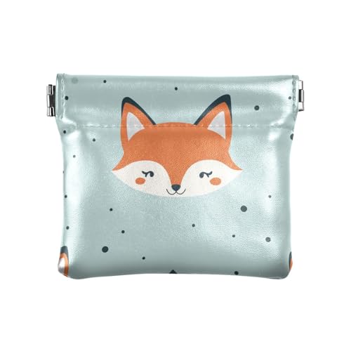 Foxes Damen-Geldbörse aus Leder, einfach, Orange, einzigartige Tasche, Geldbörse, Make-up-Tasche für Frauen, Jungen, Mädchen, Fuchs Blau Einfach Orange, Dekoration von aidingzhi