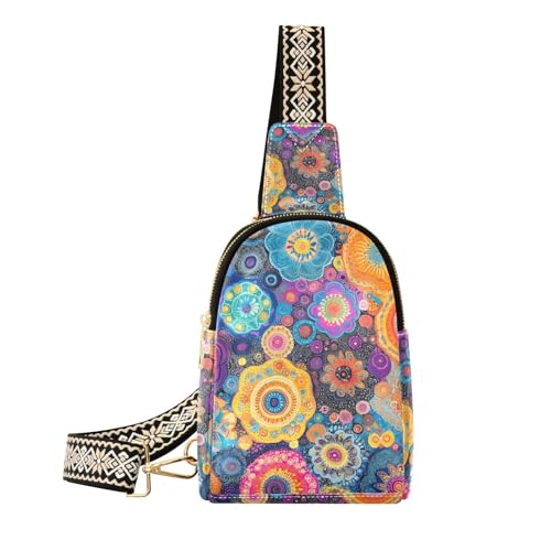 Trendige Gürteltasche mit Blumenmotiv, leicht, für Reisen, Bunte Kunstblume von aidingzhi