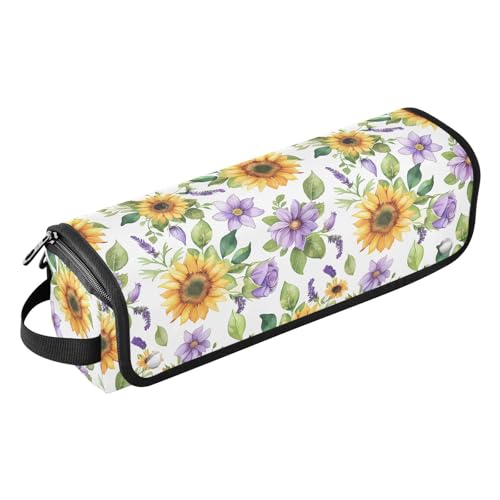 aidingzhi Reise-Werkzeugtasche und hitzebeständige Matte mit Reißverschluss, wasserdicht, tragbar, offen, flach, für Glätteisen, Lockenstab, Haartrockner, Sonnenblume, Sonnenblume von aidingzhi