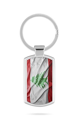 Schlüsselanhänger mit Gravur Wunschtext Name Libanon Fahne 1 von aina